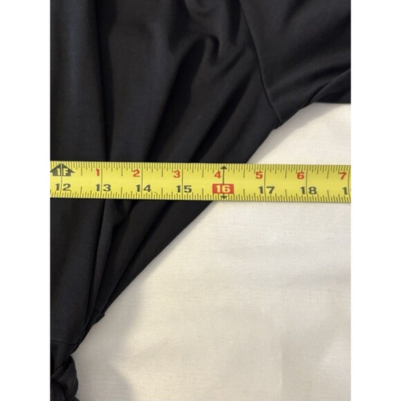 QUINCE Tencel Jersey Midi True Wrap Dress Women XL Black Short Sleeve Minimal - Picture 12 of 12